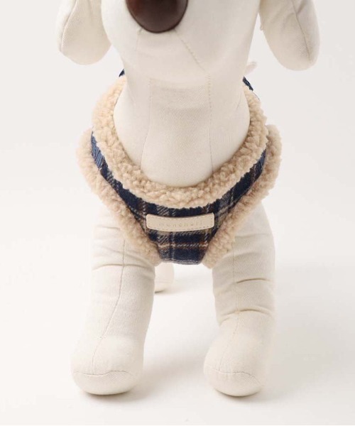 チェック柄ボアハーネス+リードSET（リード/ハーネス/首輪）｜moncheri（モンシェリ）