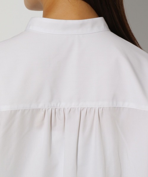 Elura（エルーラ）の「アイロンいらずバンドシャツ/151659（シャツ/ブラウス・レディース・ブルー系その他2/ネイビー/ホワイト・LARGE/MEDIUM）」の8枚目の写真