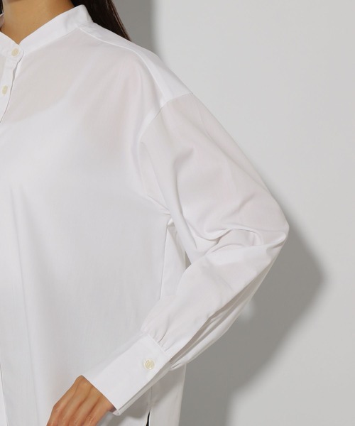 Elura（エルーラ）の「アイロンいらずバンドシャツ/151659（シャツ/ブラウス・レディース・ブルー系その他2/ネイビー/ホワイト・LARGE/MEDIUM）」の10枚目の写真