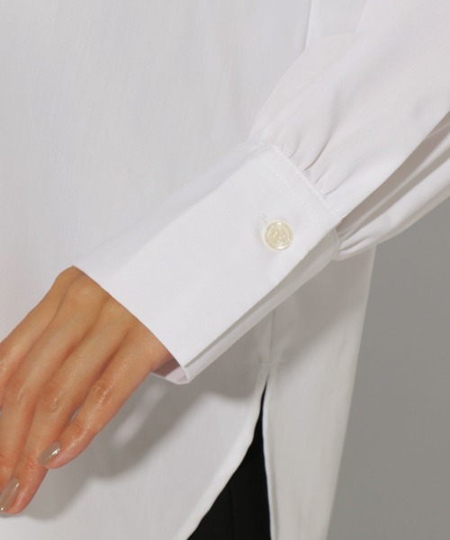 Elura（エルーラ）の「アイロンいらずバンドシャツ/151659（シャツ/ブラウス・レディース・ブルー系その他2/ネイビー/ホワイト・LARGE/MEDIUM）」の12枚目の写真