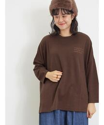Samansa Mos2 | 胸元ロゴプリントカットソー(Tシャツ/カットソー)