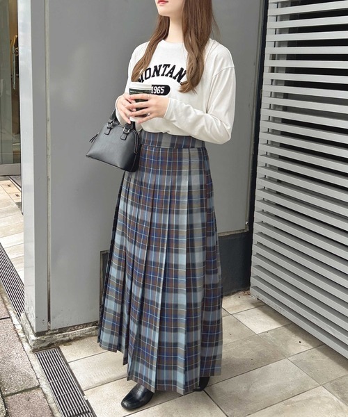 チェック柄プリーツロングスカート（スカート）｜INGNI（イング）の