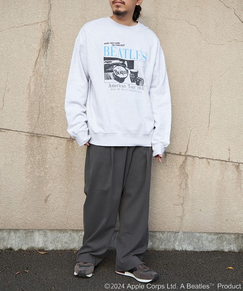 The Beatles（ザビートルズ）の「THE BEATLES ザ ビートルズツアープリントトレーナー（スウェット・メンズ・ライトグレー/チャコール/オフホワイト・L/M/LL）」の5枚目の写真