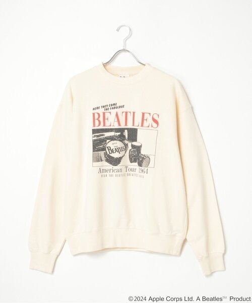 The Beatles（ザビートルズ）の「THE BEATLES ザ ビートルズツアープリントトレーナー（スウェット・メンズ・ライトグレー/チャコール/オフホワイト・L/M/LL）」の4枚目の写真