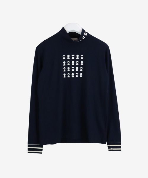 Picone CLUB(ピッコーネクラブ)の「長袖ハイネックプルオーバー(Tシャツ/カットソー・レディース・ホワイト/グリーン/レッド/ネイビー・L/M/S)」の3枚目の写真