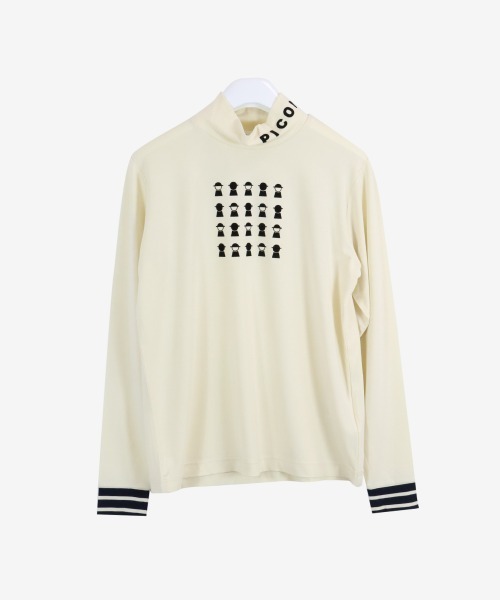 Picone CLUB(ピッコーネクラブ)の「長袖ハイネックプルオーバー(Tシャツ/カットソー・レディース・ホワイト/グリーン/レッド/ネイビー・L/M/S)」の1枚目の写真