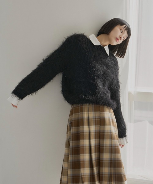 haek（ハク）の「color scheme rib knit tops/配色リブニット