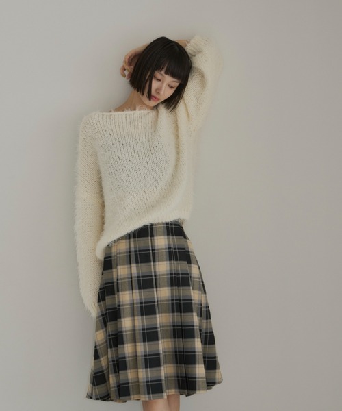 haek（ハク）の「cropped shaggy knit/クロップドシャギーニット haek SELECT（ニット/セーター・レディース・ブラック/ホワイト・FREE）」の12枚目の写真