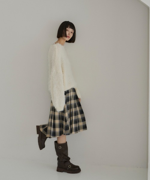 haek（ハク）の「cropped shaggy knit/クロップドシャギーニット haek SELECT（ニット/セーター・レディース・ブラック/ホワイト・FREE）」の19枚目の写真