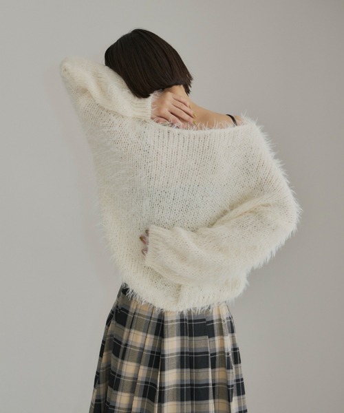 haek（ハク）の「cropped shaggy knit/クロップドシャギーニット haek SELECT（ニット/セーター・レディース・ブラック/ホワイト・FREE）」の20枚目の写真