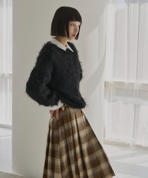 haek（ハク）の「cropped shaggy knit/クロップドシャギーニット haek SELECT（ニット/セーター・レディース・ブラック/ホワイト・FREE）」の22枚目の写真