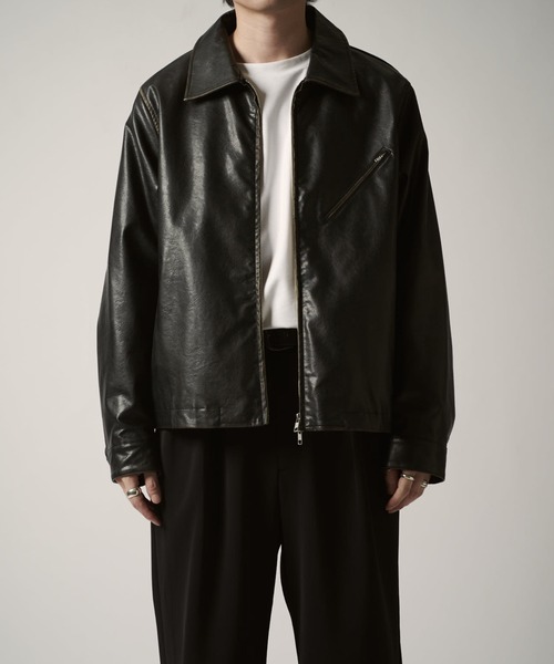 Lui's（ルイス）の「グランジシンセティックレザーZIPブルゾン（ブルゾン・メンズ・ブラウン/ブラック/ブラック系その他・M/S/XS）」の20枚目の写真