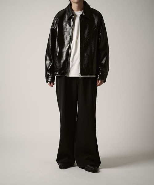 Lui's シンセティックレザーシャツブルゾン Free size グランジシンセティックレザーZIPブルゾン（ブルゾン）｜Lui's