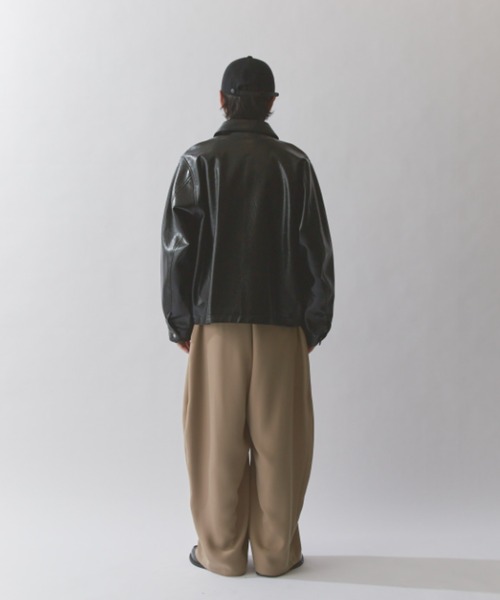 グランジシンセティックレザーZIPブルゾン（ブルゾン）｜Lui's（ルイス