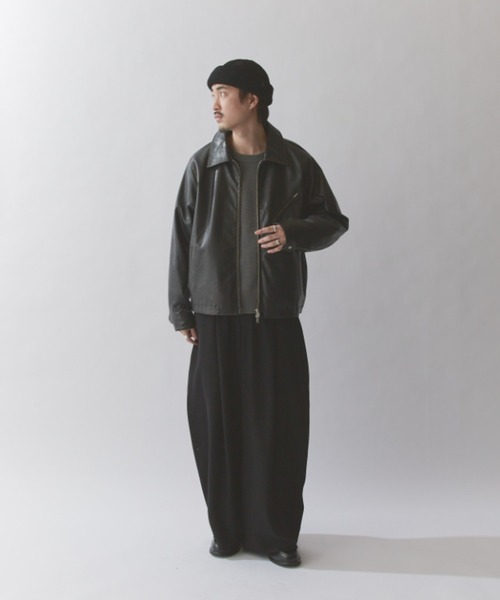 セール】グランジシンセティックレザーZIPブルゾン（ブルゾン）｜Lui's