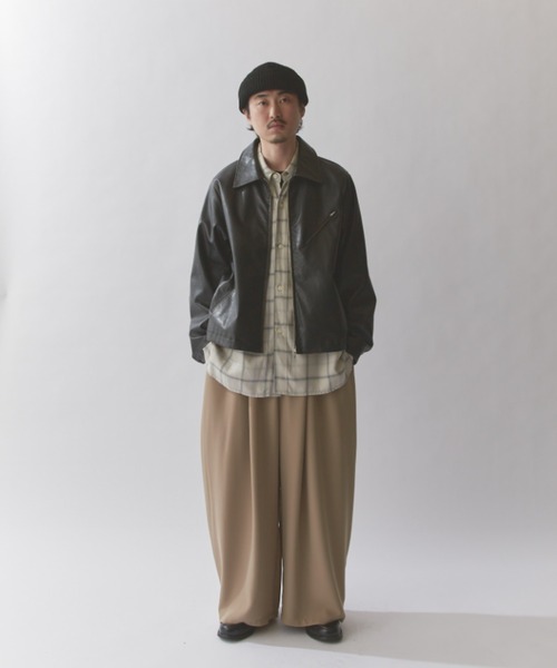 Lui's（ルイス）の「グランジシンセティックレザーZIPブルゾン（ブルゾン・メンズ・ブラウン/ブラック/ブラック系その他・M/S/XS）」の14枚目の写真