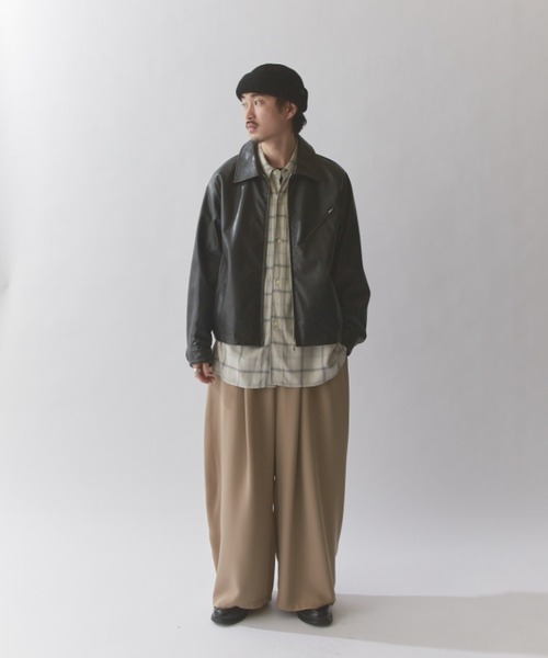 Lui's（ルイス）の「グランジシンセティックレザーZIPブルゾン