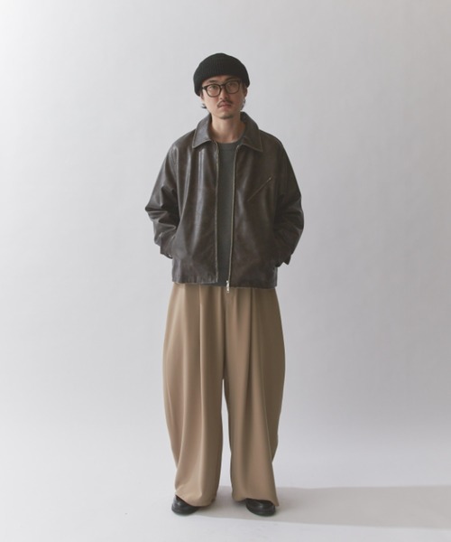 セール】グランジシンセティックレザーZIPブルゾン（ブルゾン）｜Lui's