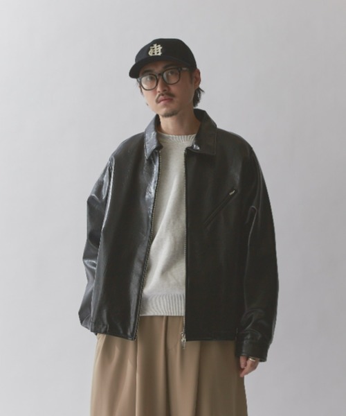 セール】グランジシンセティックレザーZIPブルゾン（ブルゾン）｜Lui's