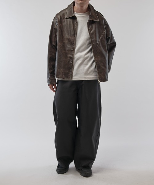 Lui's（ルイス）の「グランジシンセティックレザーZIPブルゾン