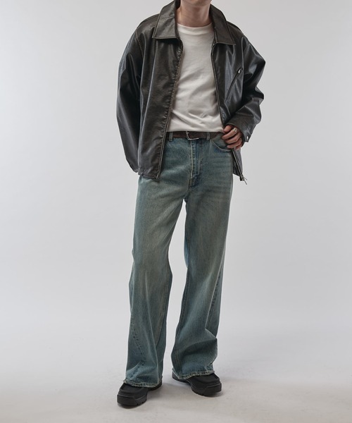 Lui's（ルイス）の「グランジシンセティックレザーZIPブルゾン（ブルゾン・メンズ・ブラウン/ブラック/ブラック系その他・M/S/XS）」の8枚目の写真