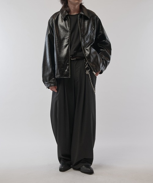 Lui's（ルイス）の「グランジシンセティックレザーZIPブルゾン（ブルゾン・メンズ・ブラウン/ブラック/ブラック系その他・M/S/XS）」の11枚目の写真