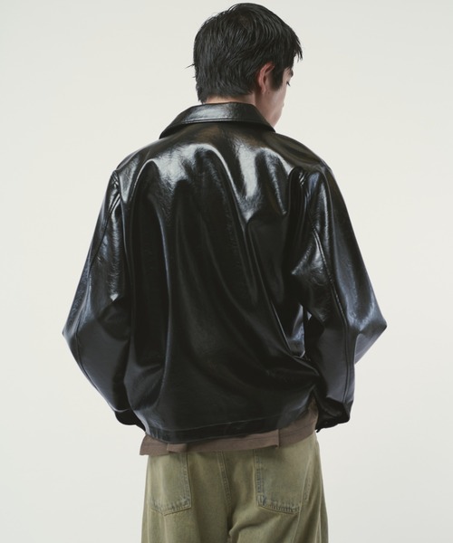 グランジシンセティックレザーZIPブルゾン（ブルゾン）｜Lui's（ルイス