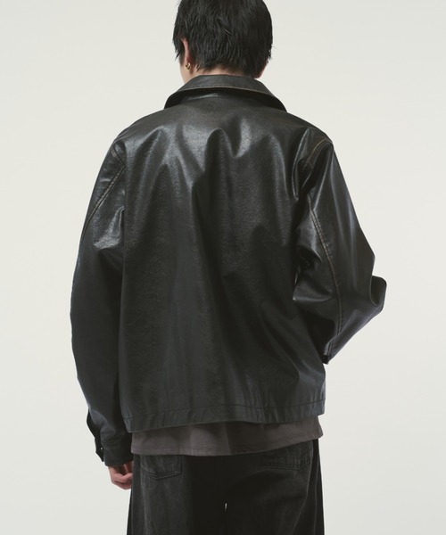 Lui's シンセティックレザーシャツブルゾン Free size グランジシンセティックレザーZIPブルゾン（ブルゾン）｜Lui's