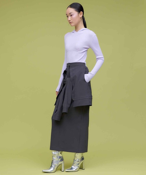 THINGS THAT MATTER(シングス ザット マター)の「SHIRTS LAYERED SKIRT / シャツレイヤードスカート(スカート・レディース・ミント/ベージュ/チャコールグレー・FREE)」の12枚目の写真