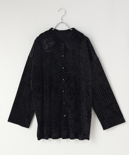 ベロアドットシャツ 283945（シャツ/ブラウス）｜LOWRYS FARM（ローリーズファーム）シャツ/ブラウス