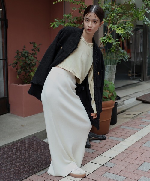 velour cropped pullover / ベロアクロップド丈プルオーバー（Tシャツ