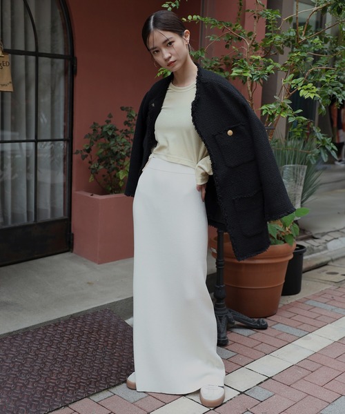ENC(エンク)の「velour cropped pullover / ベロアクロップド丈プルオーバー(Tシャツ/カットソー・レディース・ブラック/キナリ/ベージュ/ダークブラウン・FREE)」の6枚目の写真