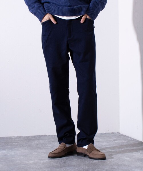 【セール】【ビジカジ対応】【GLOSTER】ウールライク L字型 パイピング ポケット スリムパンツ（その他パンツ）｜GLOSTER（グロスター）