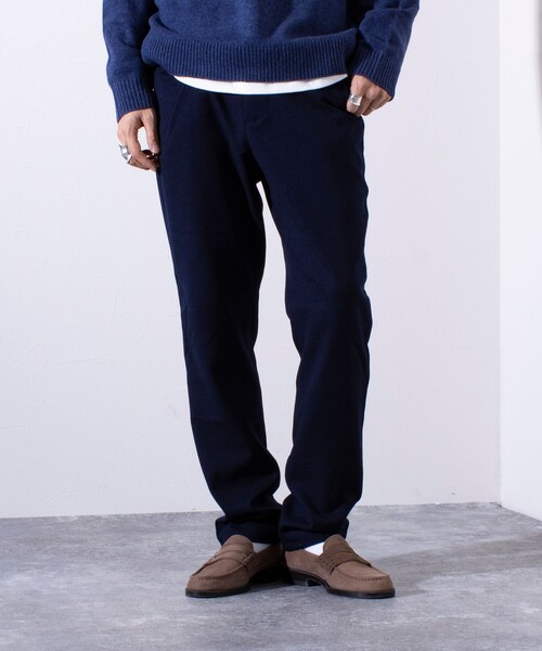 【セール】【ビジカジ対応】【GLOSTER】ウールライク L字型 パイピング ポケット スリムパンツ（その他パンツ）｜GLOSTER（グロスター）