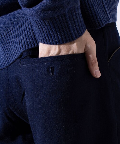 【セール】【ビジカジ対応】【GLOSTER】ウールライク L字型 パイピング ポケット スリムパンツ（その他パンツ）｜GLOSTER（グロスター）