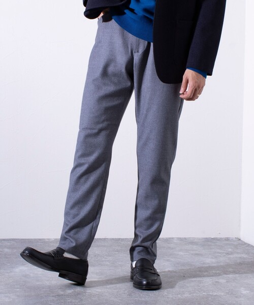 【セール】【ビジカジ対応】【GLOSTER】ウールライク L字型 パイピング ポケット スリムパンツ（その他パンツ）｜GLOSTER（グロスター）