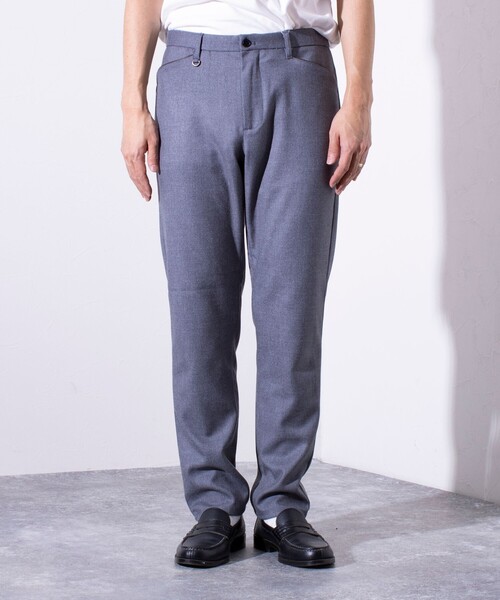 【セール】【ビジカジ対応】【GLOSTER】ウールライク L字型 パイピング ポケット スリムパンツ（その他パンツ）｜GLOSTER（グロスター）