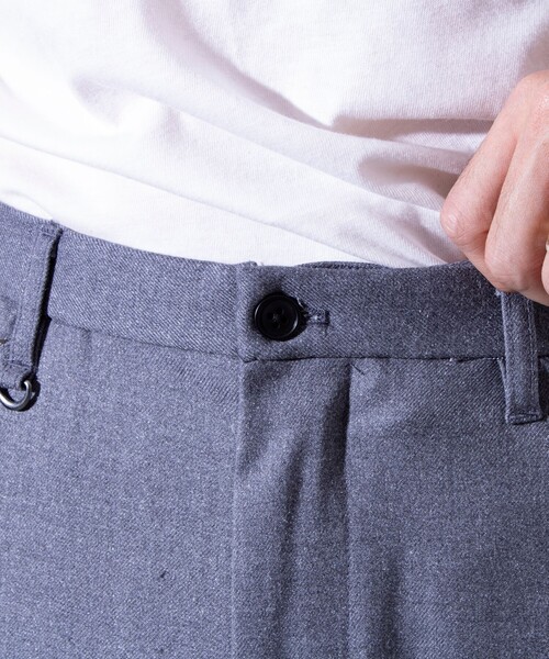 【セール】【ビジカジ対応】【GLOSTER】ウールライク L字型 パイピング ポケット スリムパンツ（その他パンツ）｜GLOSTER（グロスター）