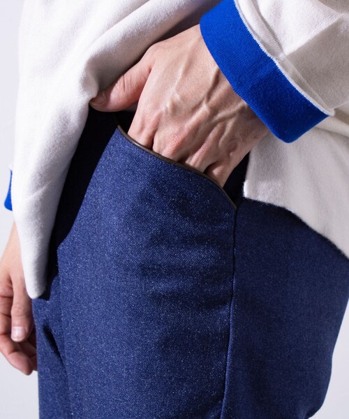 【セール】【ビジカジ対応】【GLOSTER】ウールライク L字型 パイピング ポケット スリムパンツ（その他パンツ）｜GLOSTER（グロスター）