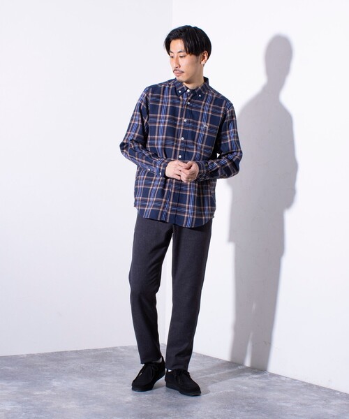 【セール】【ビジカジ対応】【GLOSTER】ウールライク L字型 パイピング ポケット スリムパンツ（その他パンツ）｜GLOSTER（グロスター）