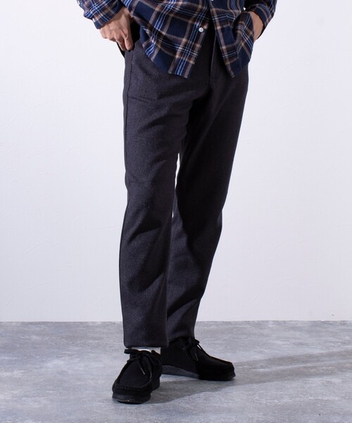 【セール】【ビジカジ対応】【GLOSTER】ウールライク L字型 パイピング ポケット スリムパンツ（その他パンツ）｜GLOSTER（グロスター）