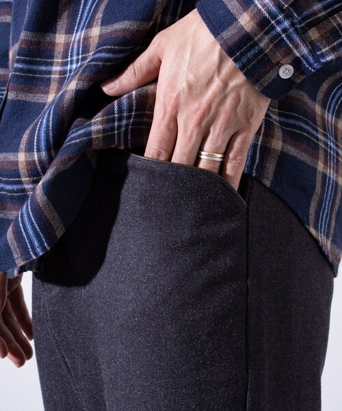 【セール】【ビジカジ対応】【GLOSTER】ウールライク L字型 パイピング ポケット スリムパンツ（その他パンツ）｜GLOSTER（グロスター）