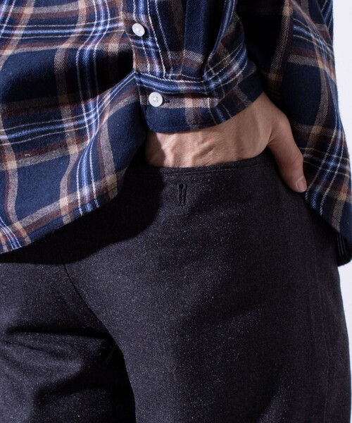 【セール】【ビジカジ対応】【GLOSTER】ウールライク L字型 パイピング ポケット スリムパンツ（その他パンツ）｜GLOSTER（グロスター）