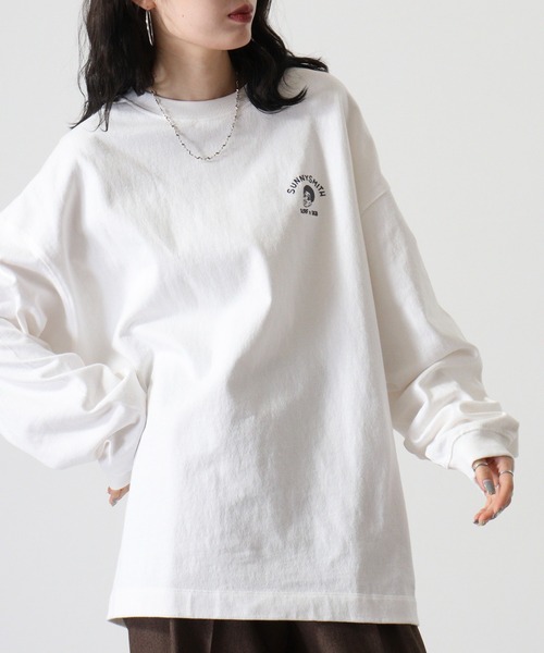 Sunny Smith(サニースミス)の「Sunnysmith Smith Signature ワンポイント刺繍ロングスリーブTシャツ(Tシャツ/カットソー・メンズ・ホワイト系/ホワイト/スミクロ・M/L)」の15枚目の写真