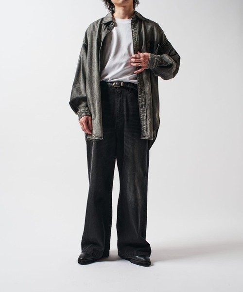 Lui's（ルイス）の「FADEオーバーデニムシャツ（シャツ/ブラウス・メンズ・ライトグレー/ブラック・FREE）」の16枚目の写真