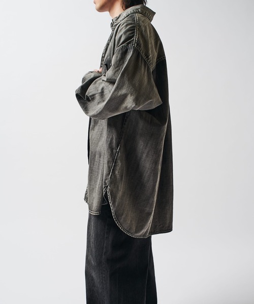 Lui's（ルイス）の「FADEオーバーデニムシャツ（シャツ/ブラウス・メンズ・ライトグレー/ブラック・FREE）」の13枚目の写真