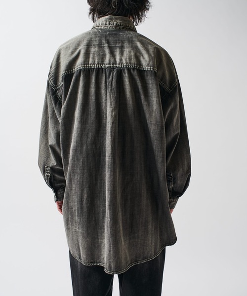 Lui's（ルイス）の「FADEオーバーデニムシャツ（シャツ/ブラウス・メンズ・ライトグレー/ブラック・FREE）」の21枚目の写真