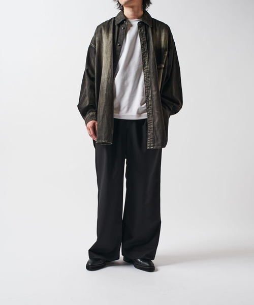 Lui's（ルイス）の「FADEオーバーデニムシャツ（シャツ/ブラウス・メンズ・ライトグレー/ブラック・FREE）」の8枚目の写真