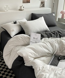 Mayree（メイリー）の「【 somni / ソニ  】バイカラー　シングル ベッドカバー 枕カバー 寝具3点セット（寝具）」