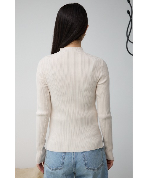 AZUL by moussy(アズールバイマウジー)の「ランダムリブハイネックニットトップス(ニット/セーター・レディース・アイボリー/ブラック/ライム/ピンク/ライトグレー・SMALL/MEDIUM)」の11枚目の写真